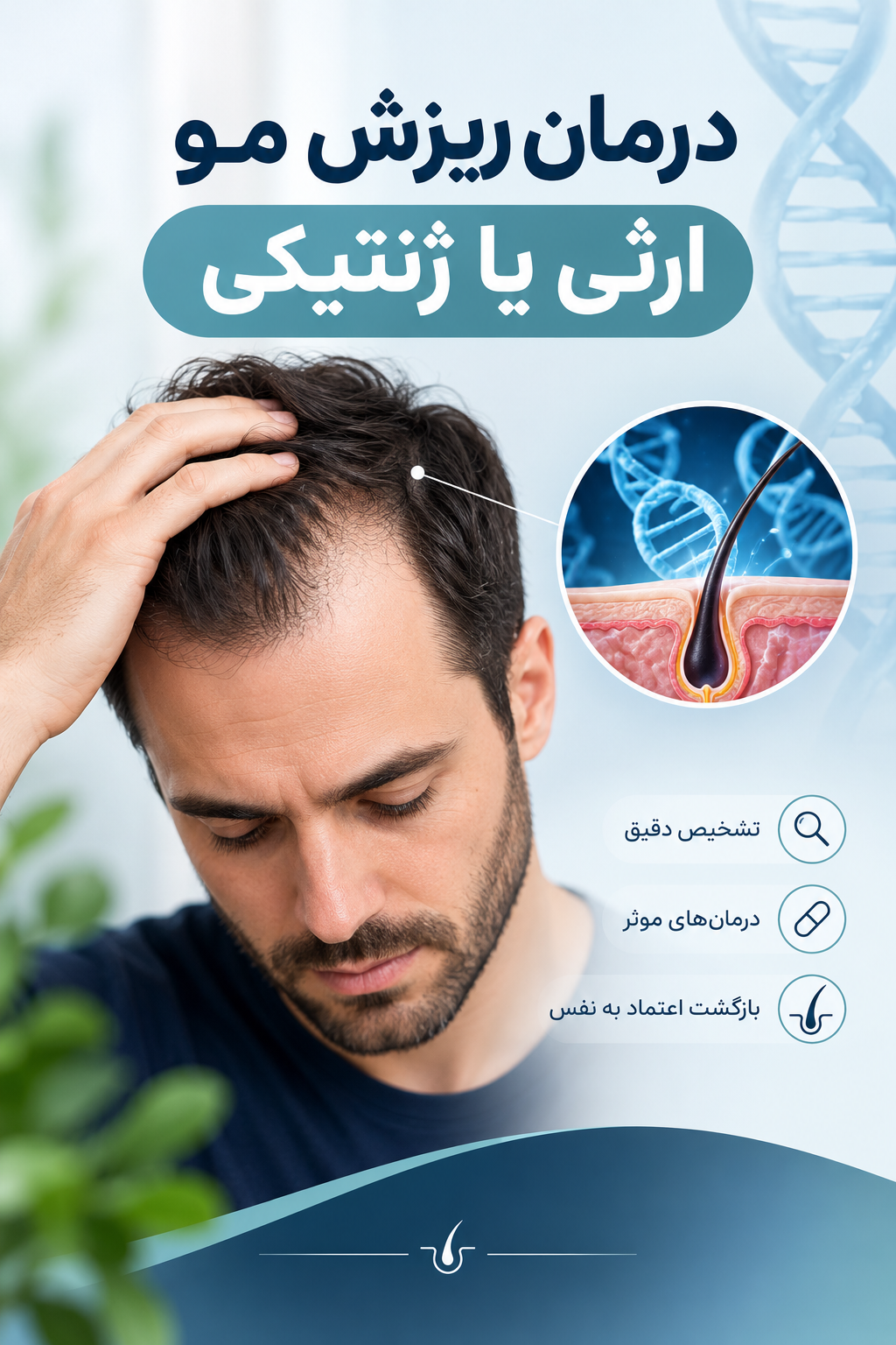 درمان ریزش مو ارثی یا ژنتیکی